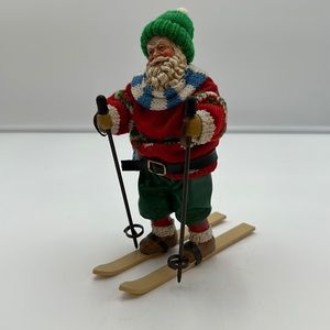 Vgt Clothtique by Possible Dreams Skiing Santa Christmas Tree Ornament 1993